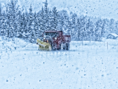 Snow Plough at Work